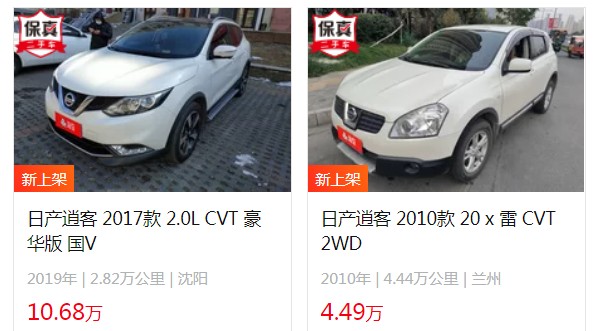 日產(chǎn)逍客2022新款落地價 日產(chǎn)逍客落地14萬(二手價4萬)