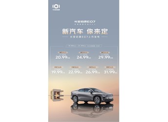 19.99萬元起！長安啟源E07正式上市 后排可變形 封面圖