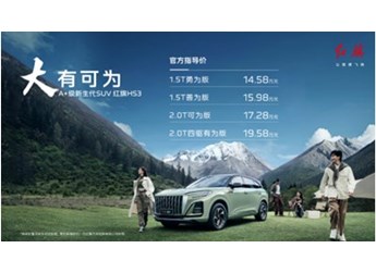 年輕人的首款豪華出行拍檔，紅旗HS3僅14.58萬起 封面圖